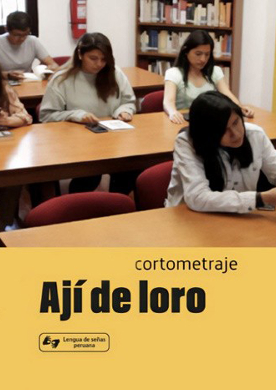 Poster de la película Aí de loro, un grupo de jóvenes están sentados en sus escritorios dentro de un salón de clases.
